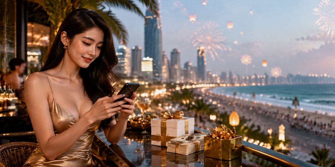 Người dùng Đà Nẵng theo dõi xổ số trực tuyến qua điện thoại tại lễ hội