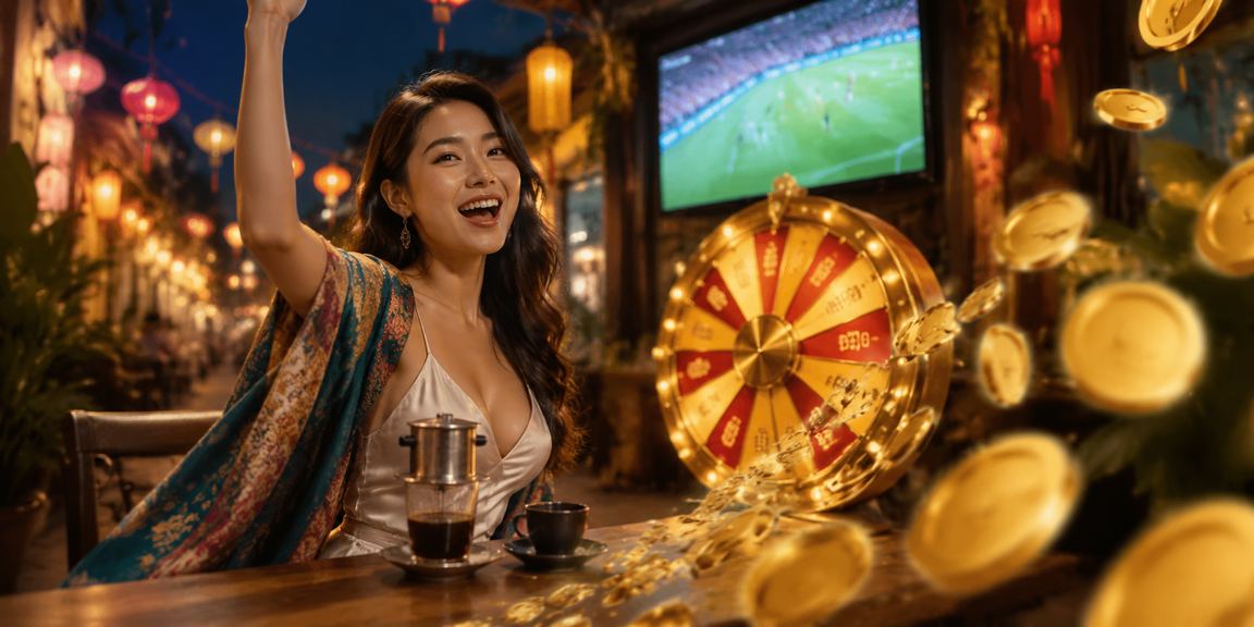 Người chơi thưởng thức cà phê và roulette tại Hội An